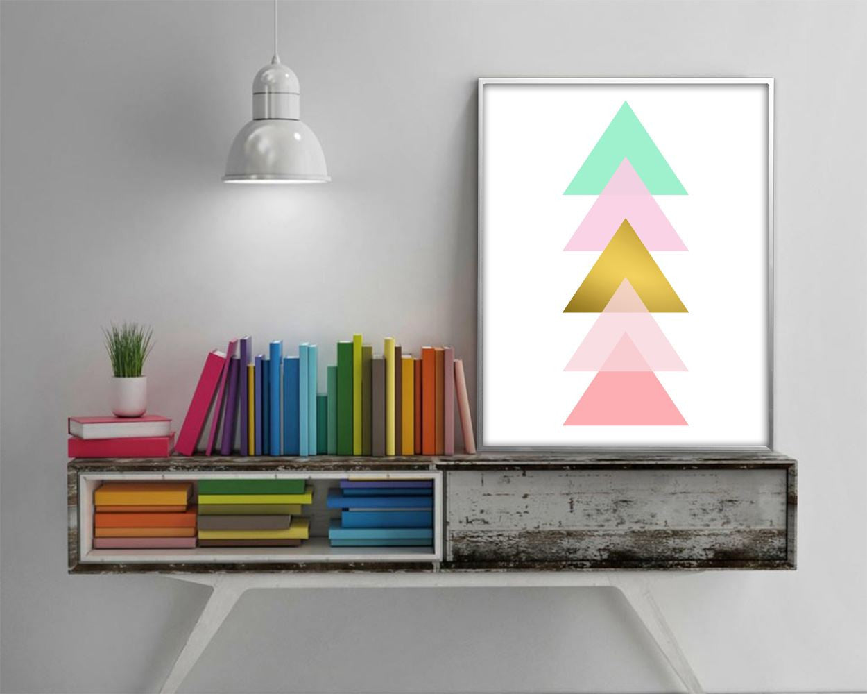 Wall Decor Geometric Printable Abstract Prints Geometric Sign Abstract Printable Art Geometric Nursery Geometric Gold Triangle Wal Artwork - Digital Download