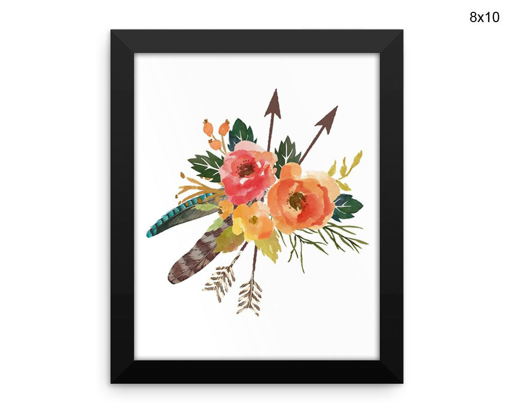Flowers Bouquet Print, Beautiful Wall Art with Frame and Canvas options available Decor
