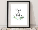 Wall Decor Bless Printable Bless Prints Bless Sign Bless Kitchen Art Bless Kitchen Print Bless Printable Art Bless Floral Quote Bless - Digital Download