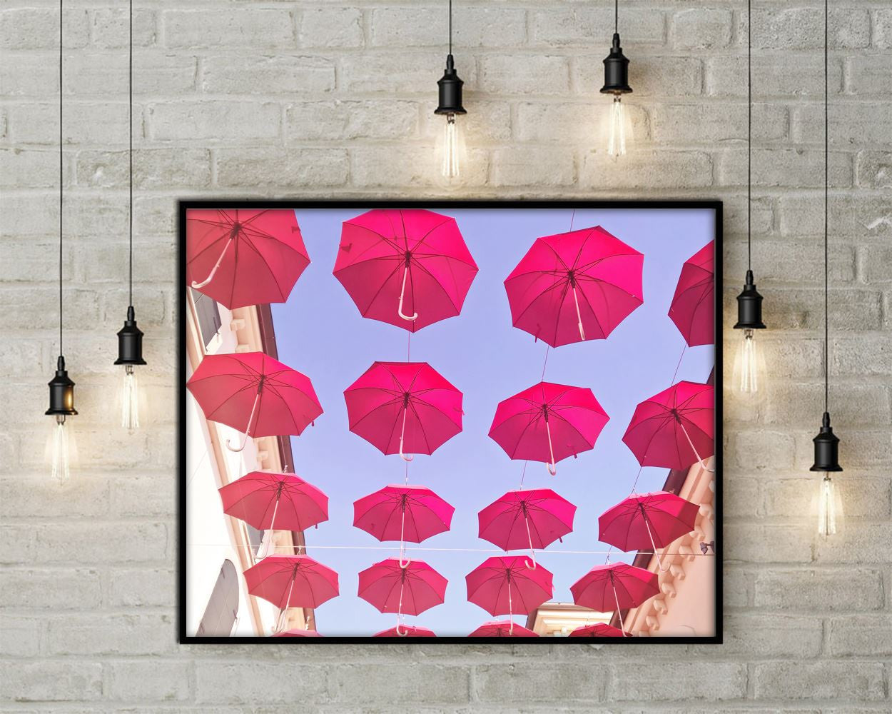 Wall Art Red Umbrella Digital Print Red Umbrella Poster Art Red Umbrella Wall Art Print Red Umbrella Photography Art Red Umbrella Sky - Digital Download