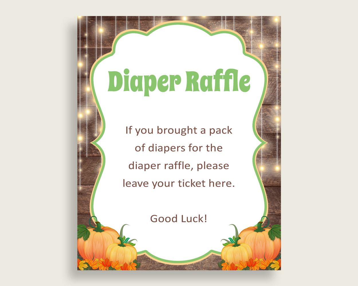 Diaper Raffle Baby Shower Diaper Raffle Autumn Baby Shower Diaper Raffle Baby Shower Autumn Diaper Raffle Brown Orange party stuff 0QDR3 - Digital Product
