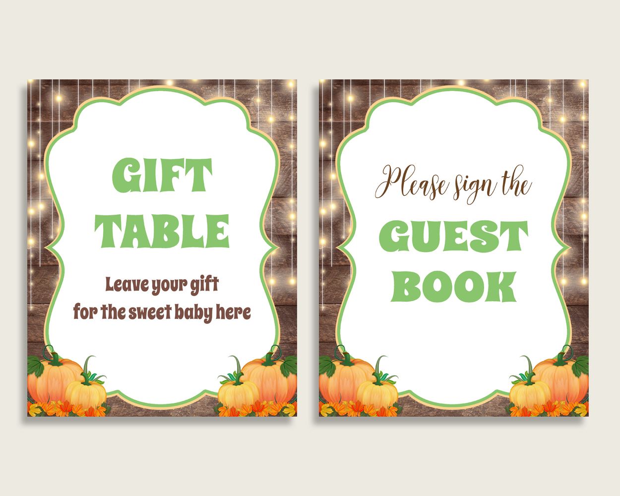 Table Signs Baby Shower Table Signs Autumn Baby Shower Table Signs Baby Shower Autumn Table Signs Brown Orange digital download 0QDR3 - Digital Product