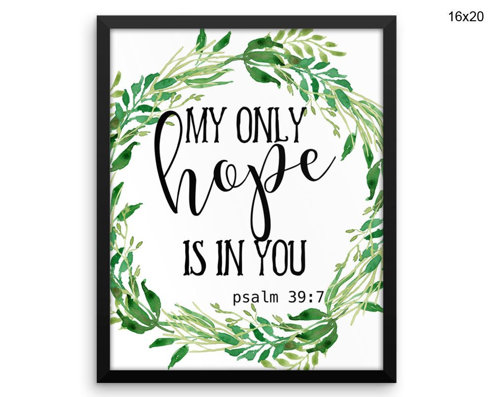 Hope Psalm Print, Beautiful Wall Art with Frame and Canvas options available  Decor