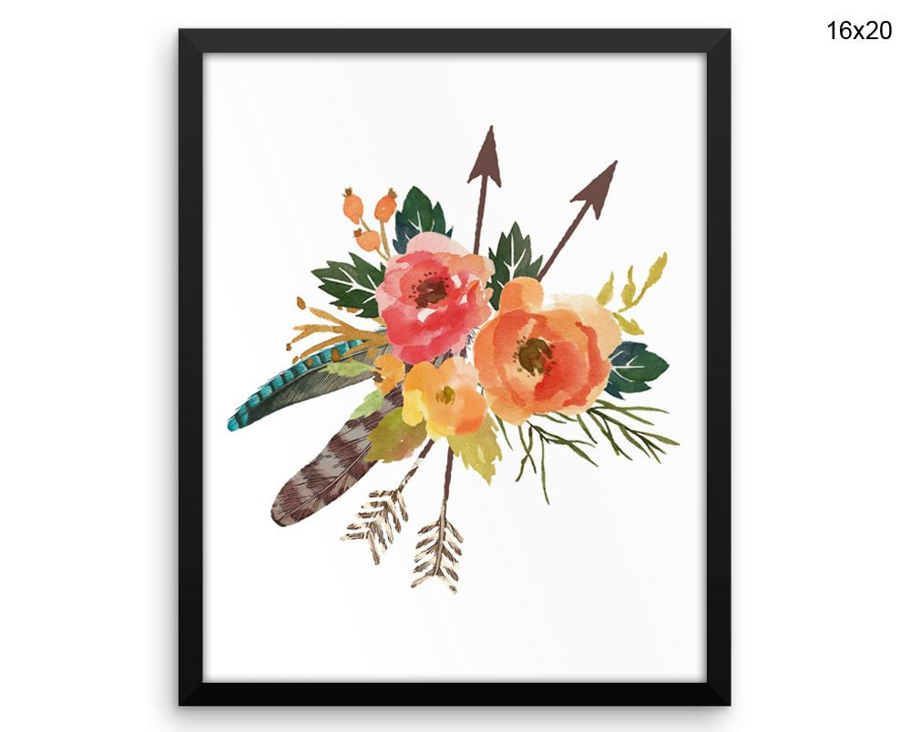 Flowers Bouquet Print, Beautiful Wall Art with Frame and Canvas options available Decor