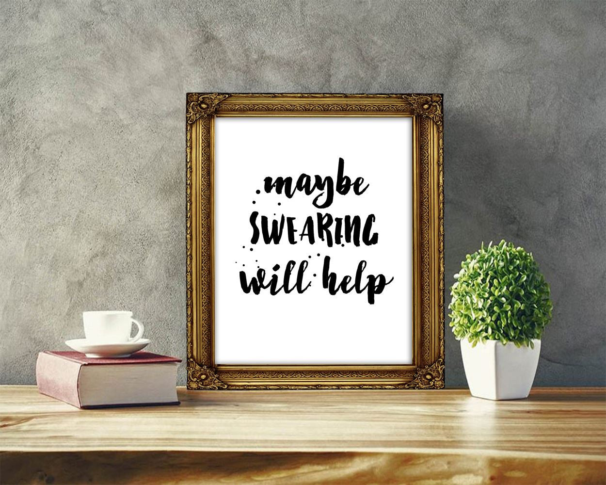 Wall Art Help Digital Print Swearing Poster Art Help Wall Art Print Swearing Wall Decor Help swear words funny print will help dorm poster - Digital Download