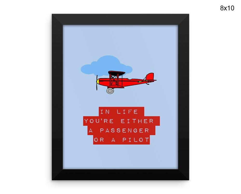 Passanger Pilot Print, Beautiful Wall Art with Frame and Canvas options available Inspirational