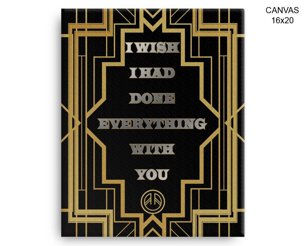 Gatsby Deco Print, Beautiful Wall Art with Frame and Canvas options available Decor