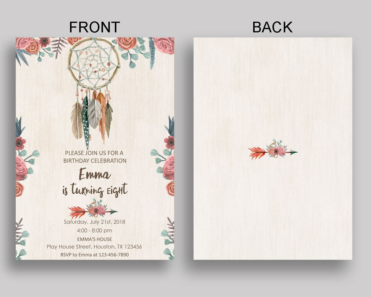 Boho Chic Dreamcatcher Birthday Invitation Boho Chic Dreamcatcher Birthday Party Invitation Boho Chic Dreamcatcher Birthday Party Boho Y3JUL - Digital Product