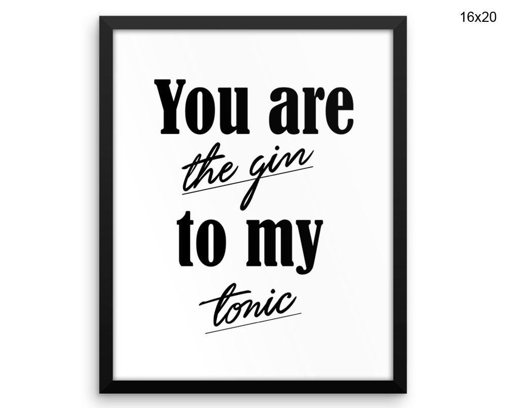 Gin Tonic Print, Beautiful Wall Art with Frame and Canvas options available  Decor