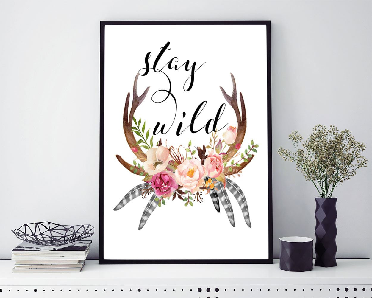Wall Art Stay Wild Digital Print Stay Wild Poster Art Stay Wild Wall Art Print Stay Wild Wall Decor Stay Wild colorful art stay wild - Digital Download
