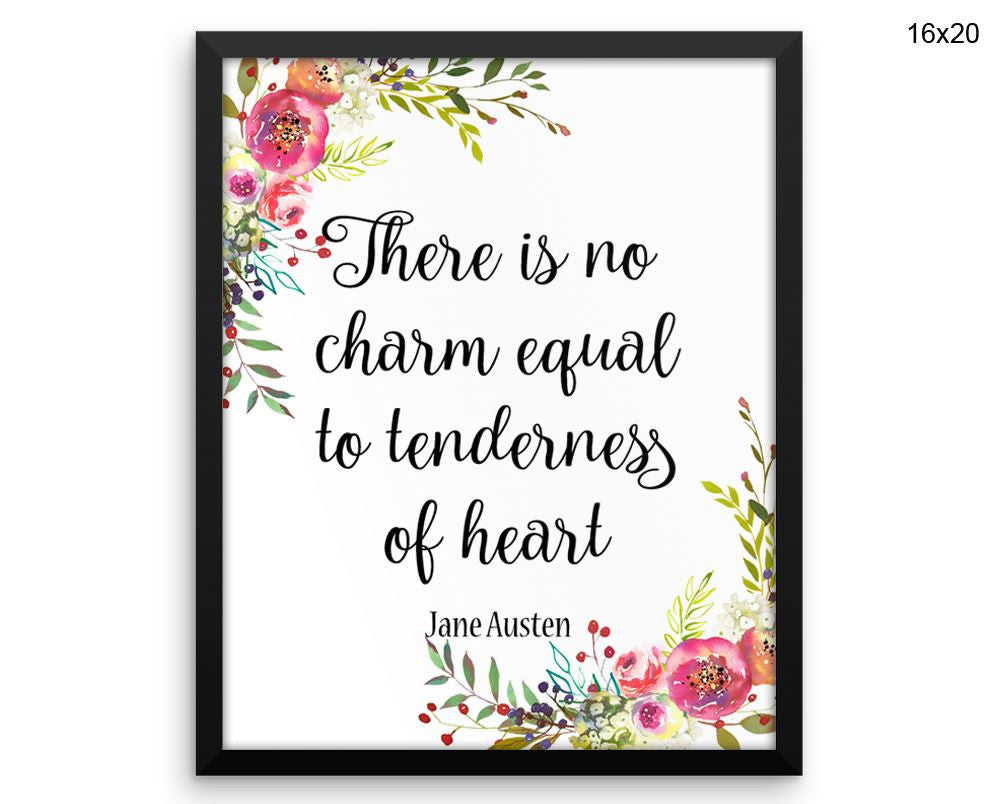 Jane Austen Print, Beautiful Wall Art with Frame and Canvas options available Inspirational Decor