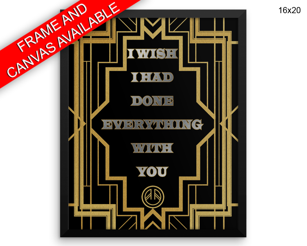 Gatsby Deco Print, Beautiful Wall Art with Frame and Canvas options available Decor