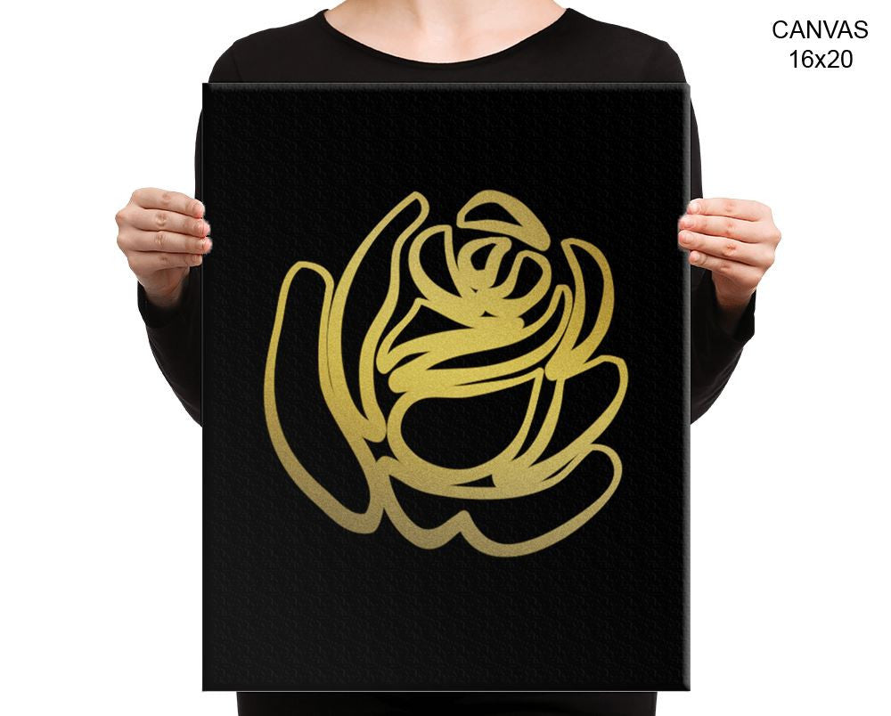 Golden Rose Print, Beautiful Wall Art with Frame and Canvas options available Fine Decor