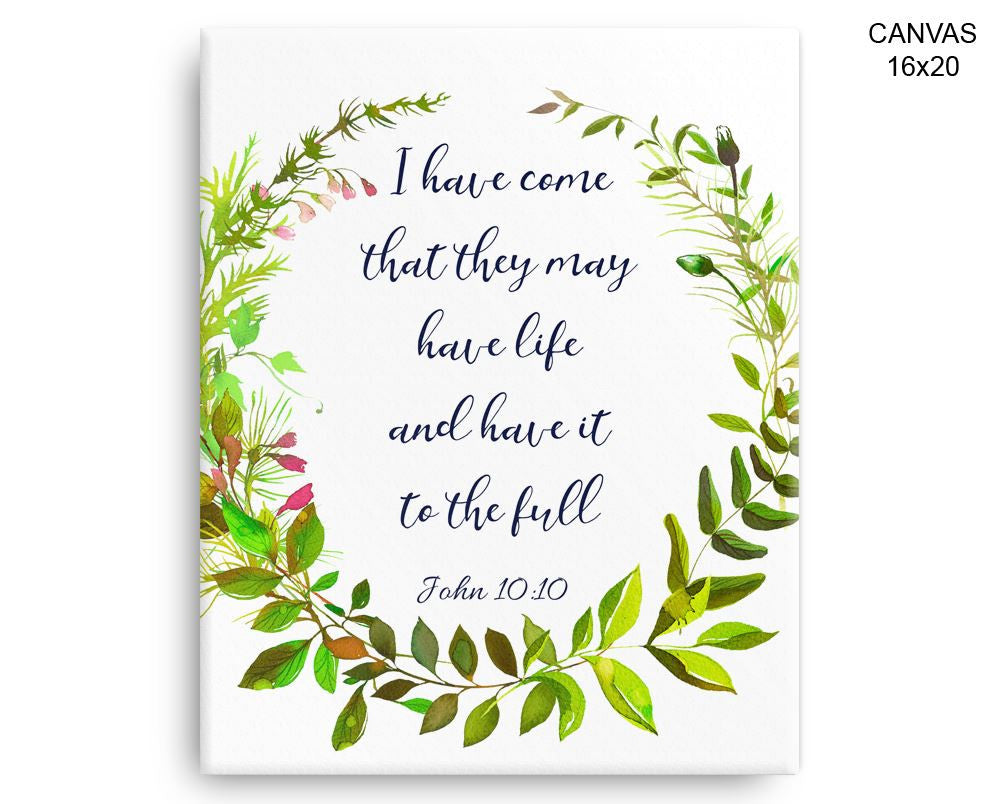 John Quote Print, Beautiful Wall Art with Frame and Canvas options available Decor