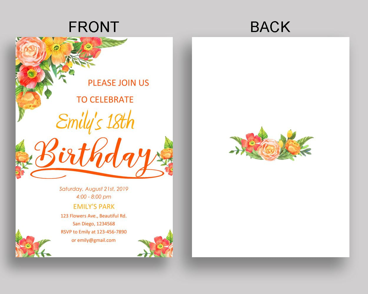 Flowers Colorful Birthday Invitation Flowers Colorful Birthday Party Invitation Flowers Colorful Birthday Party Flowers Colorful 09KIN - Digital Product