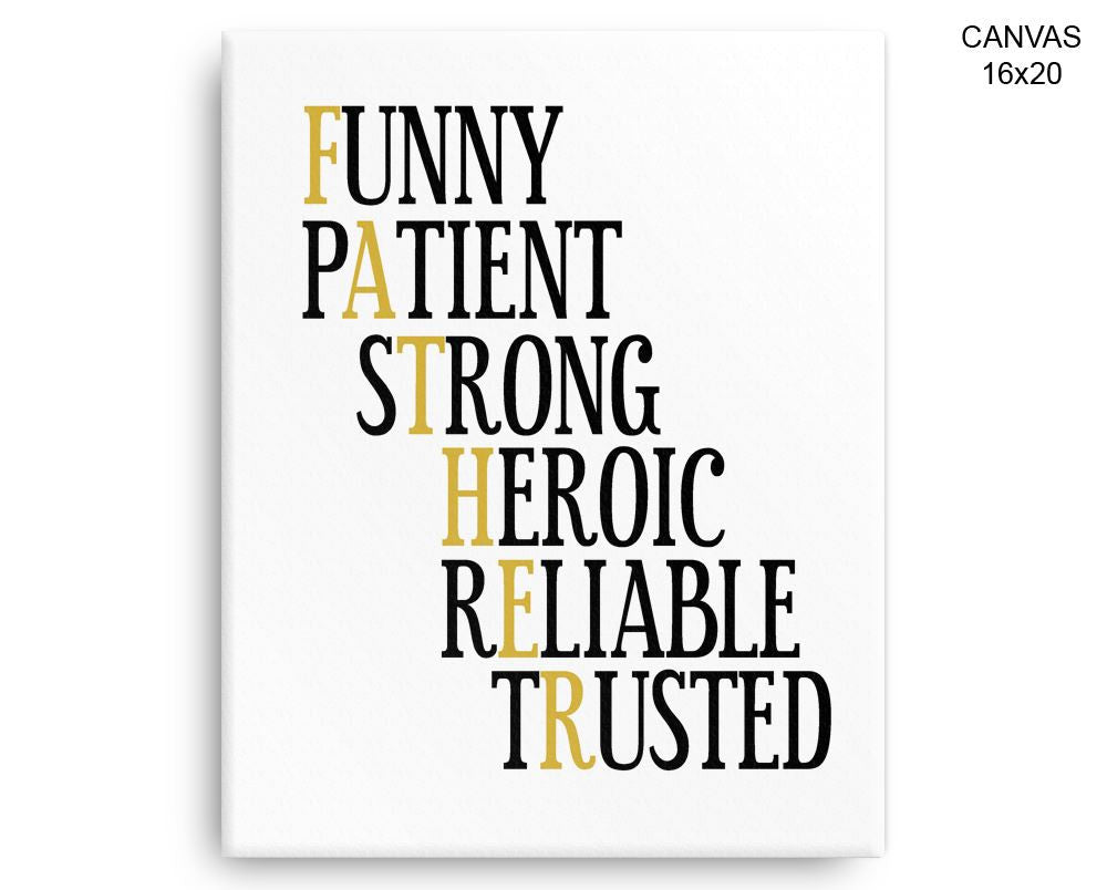 Father Print, Beautiful Wall Art with Frame and Canvas options available Decor