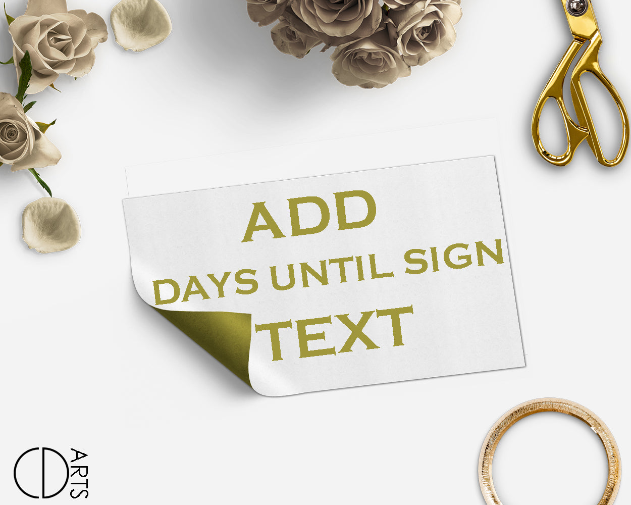 Add On link only for edit Days Until sign text - digital file