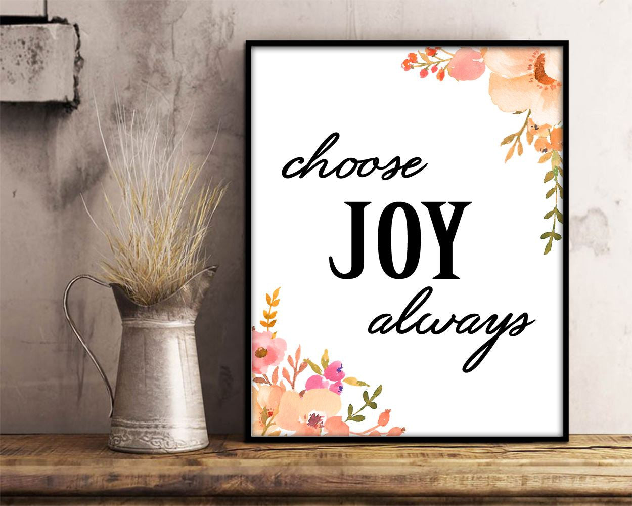 Wall Art Always Digital Print Joy Poster Art Always Wall Art Print Joy Wall Decor Always choose happy quote seek joy printable joyful sign - Digital Download