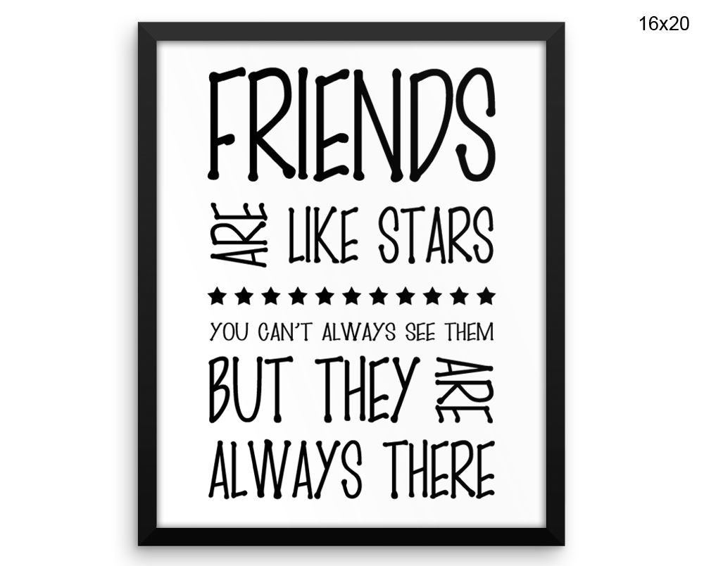 Friends Print, Beautiful Wall Art with Frame and Canvas options available Home Decor