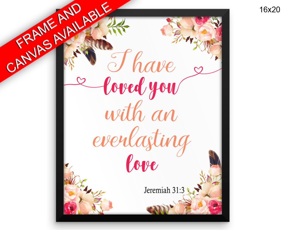 Christian Jeremiah Print, Beautiful Wall Art with Frame and Canvas options available Decor