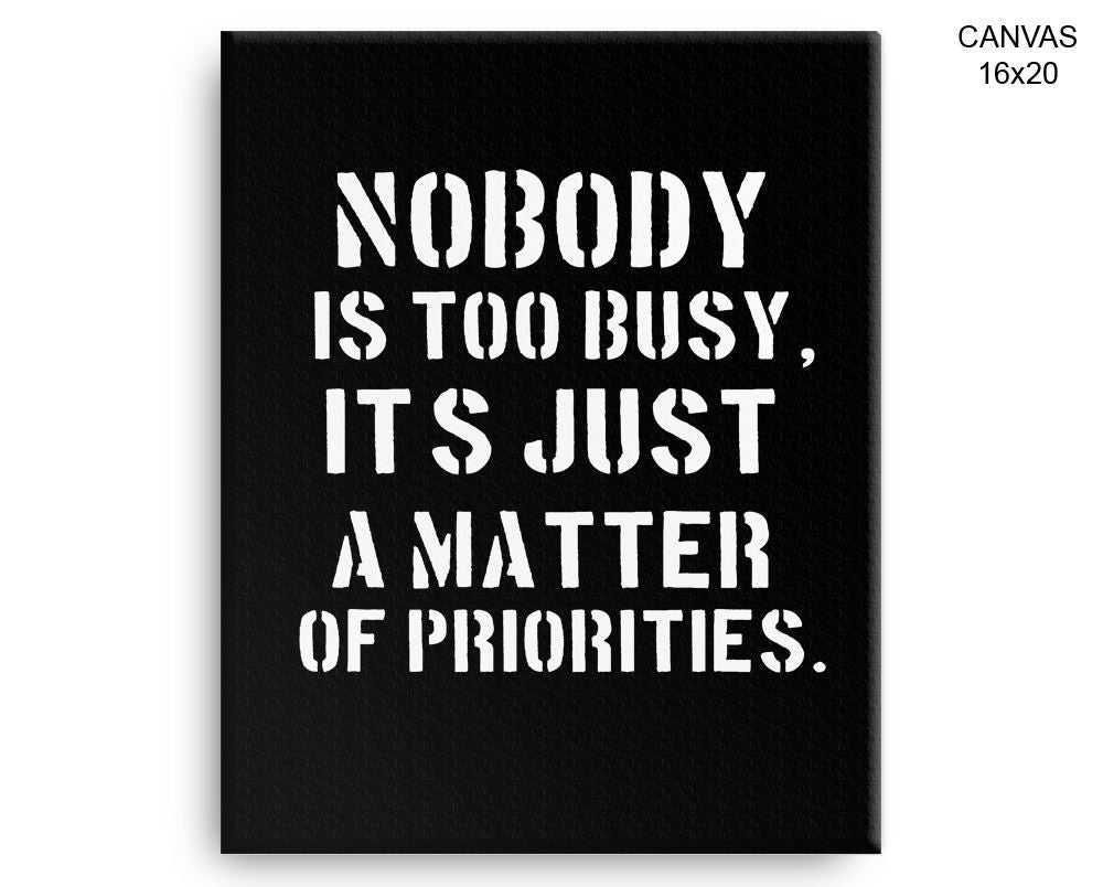 Priorities Print, Beautiful Wall Art with Frame and Canvas options available  Decor
