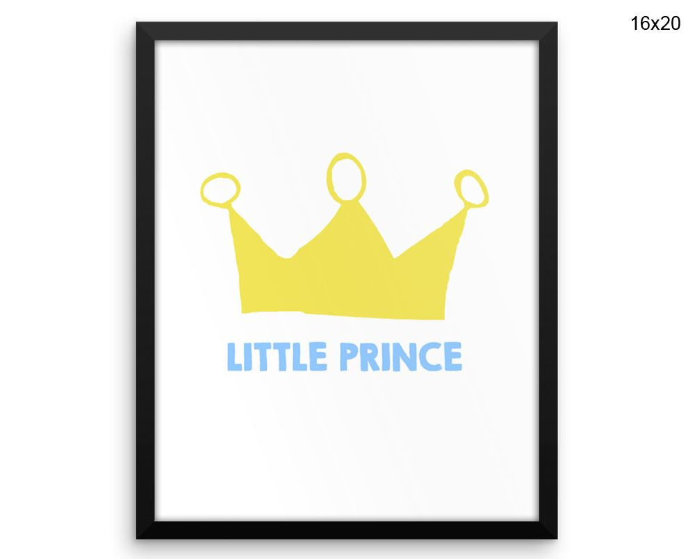 Prince Crown Print, Beautiful Wall Art with Frame and Canvas options available Decor