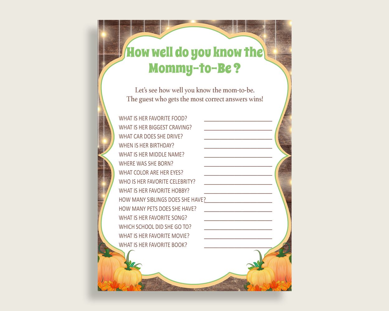 How Well Do You Know Mommy Baby Shower How Well Do You Know Mommy Autumn Baby Shower How Well Do You Know Mommy Baby Shower Autumn How 0QDR3 - Digital Product