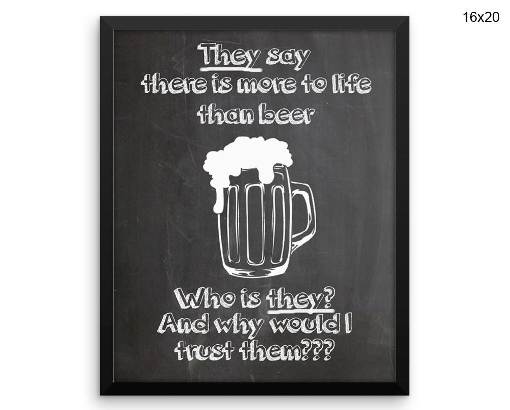 Beer Print, Beautiful Wall Art with Frame and Canvas options available Bar Decor