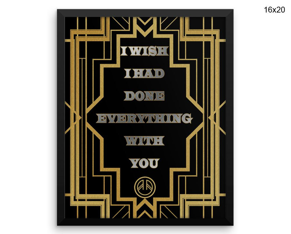 Gatsby Deco Print, Beautiful Wall Art with Frame and Canvas options available Decor