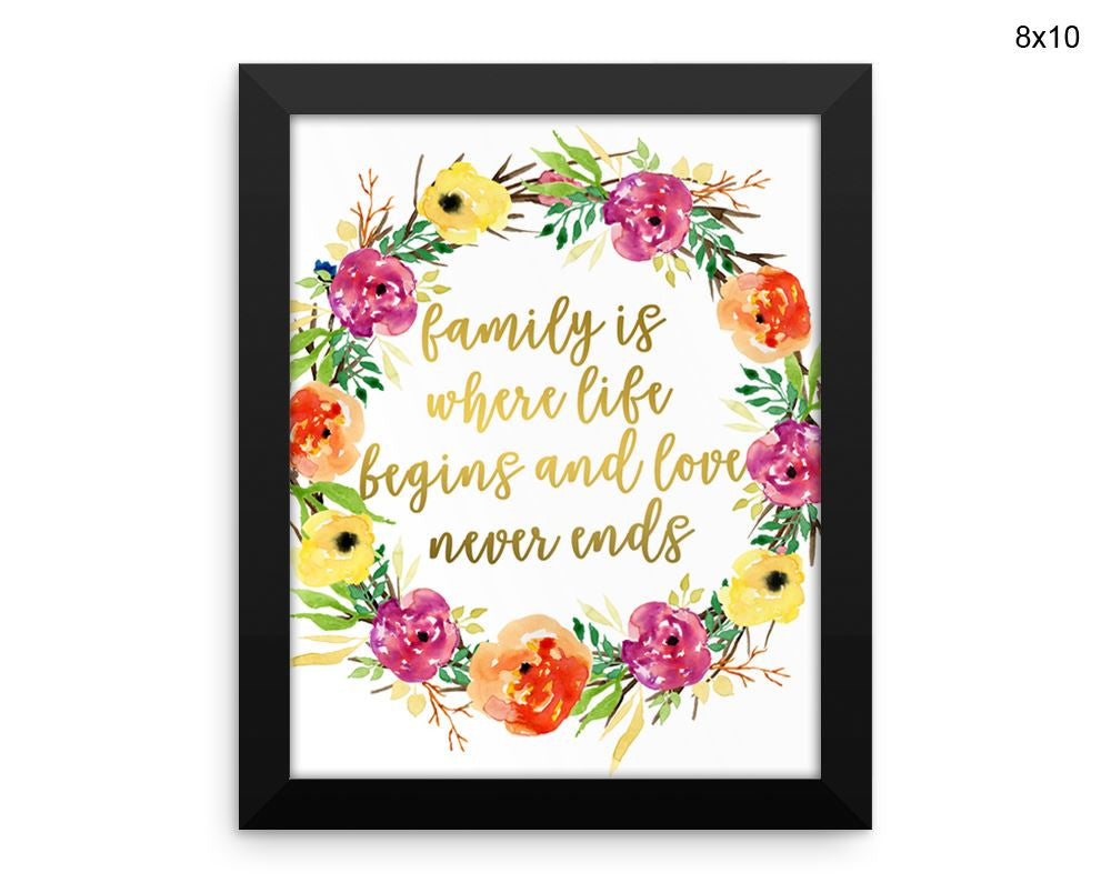Family Print, Beautiful Wall Art with Frame and Canvas options available  Decor