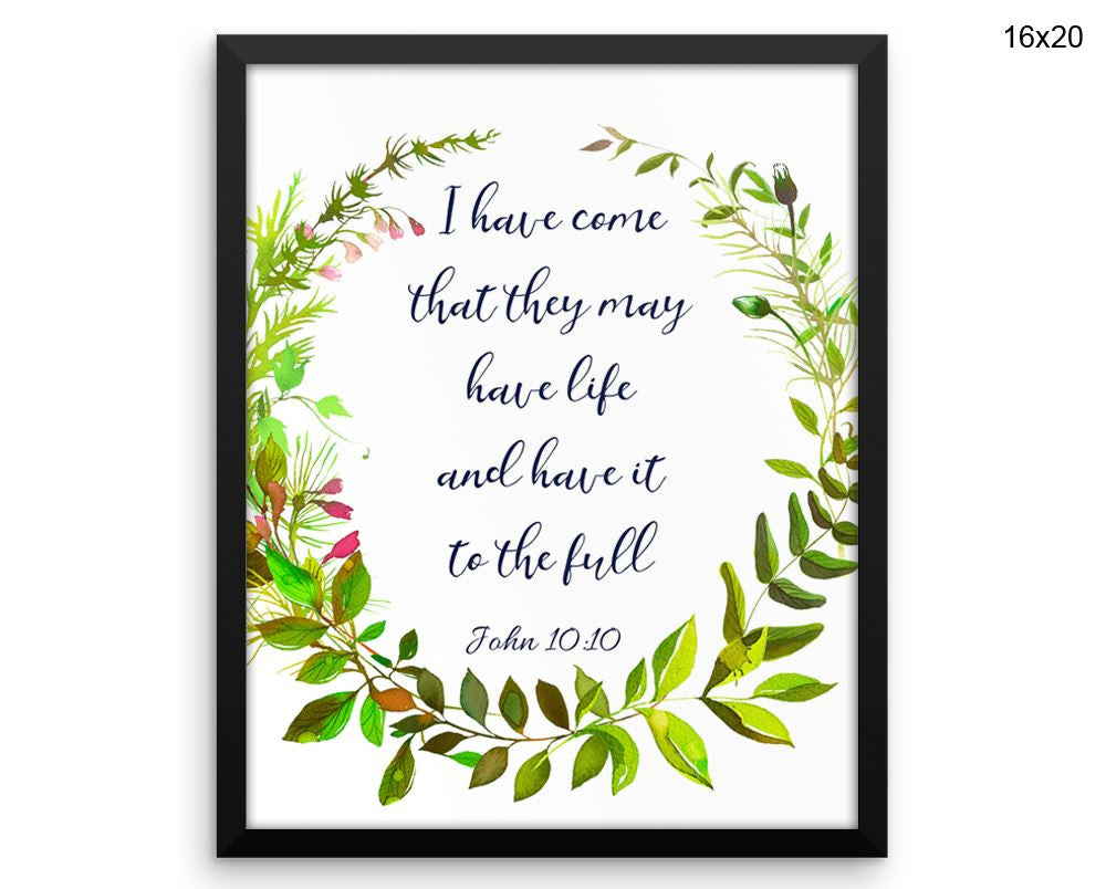 John Quote Print, Beautiful Wall Art with Frame and Canvas options available Decor