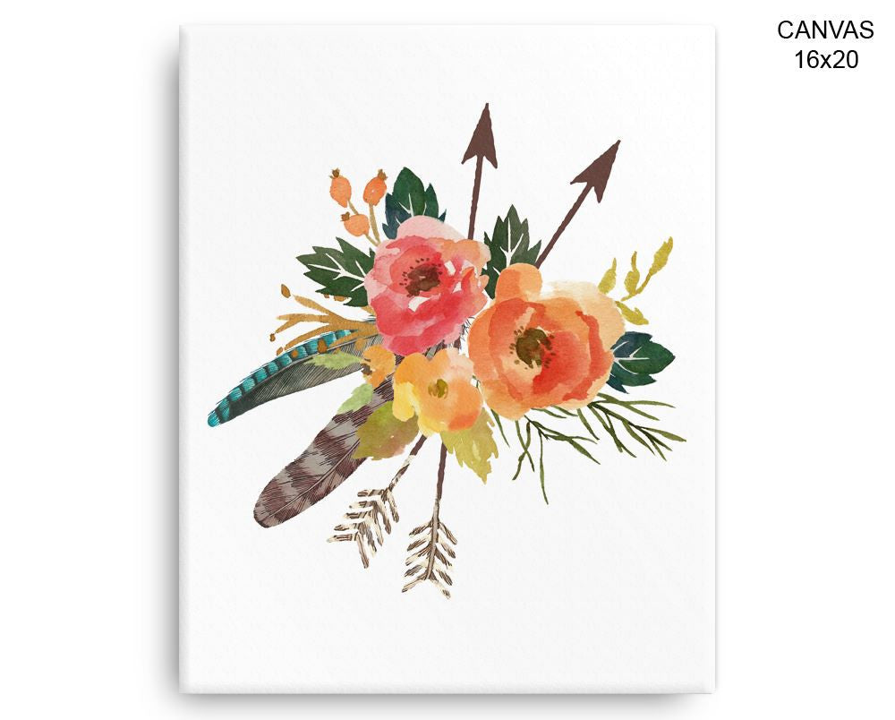 Flowers Bouquet Print, Beautiful Wall Art with Frame and Canvas options available Decor