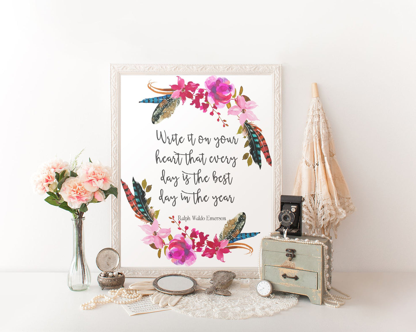 Wall Art Ralph Waldo Emerson Digital Print Ralph Waldo Emerson Poster Art Ralph Waldo Emerson Wall Art Print Ralph Waldo Emerson Heart Quote - Digital Download
