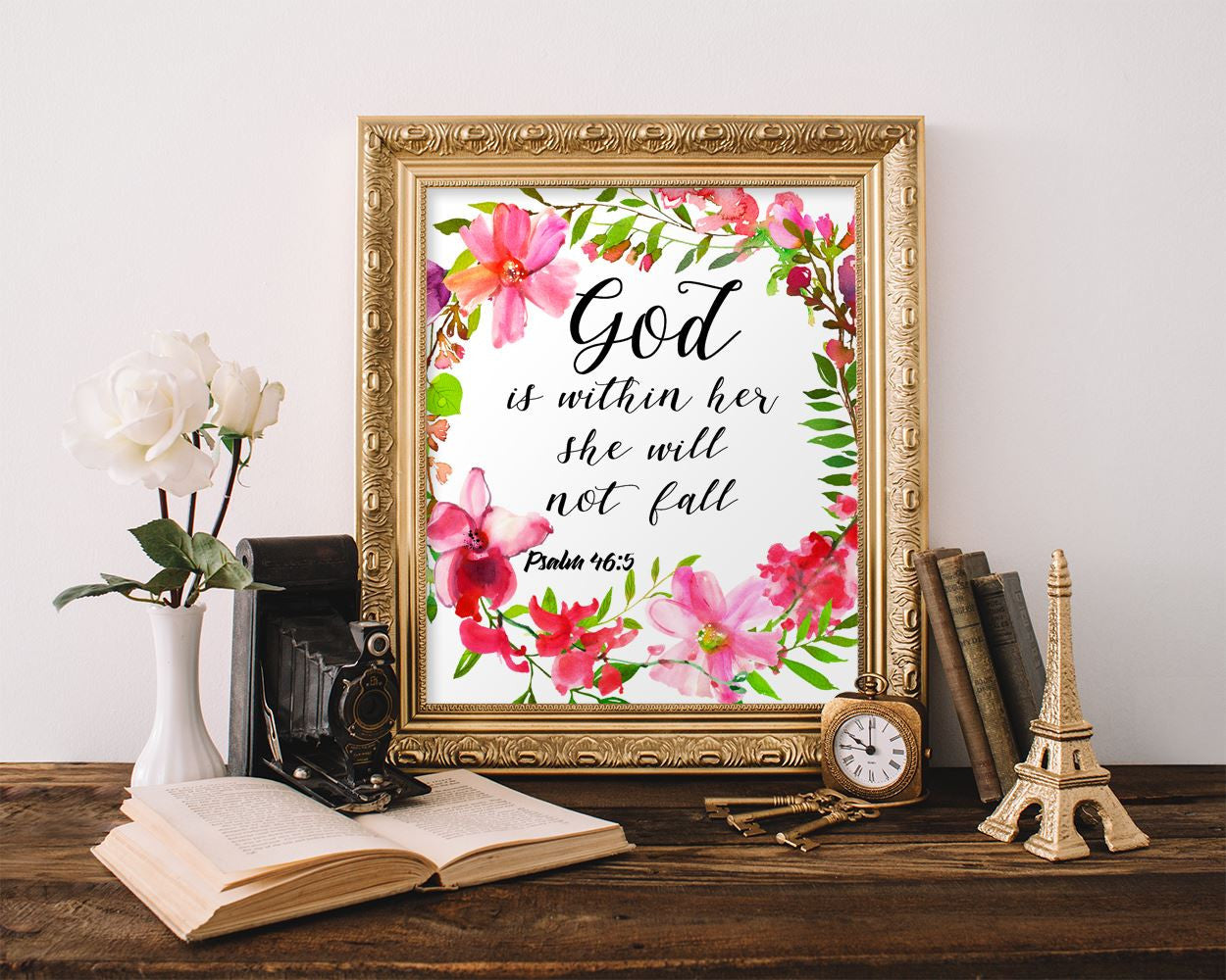 Wall Art God Is Within Her She Will Not Fall Digital Print God Is Within Her She Will Not Fall Poster Art God Is Within Her She Will Not - Digital Download