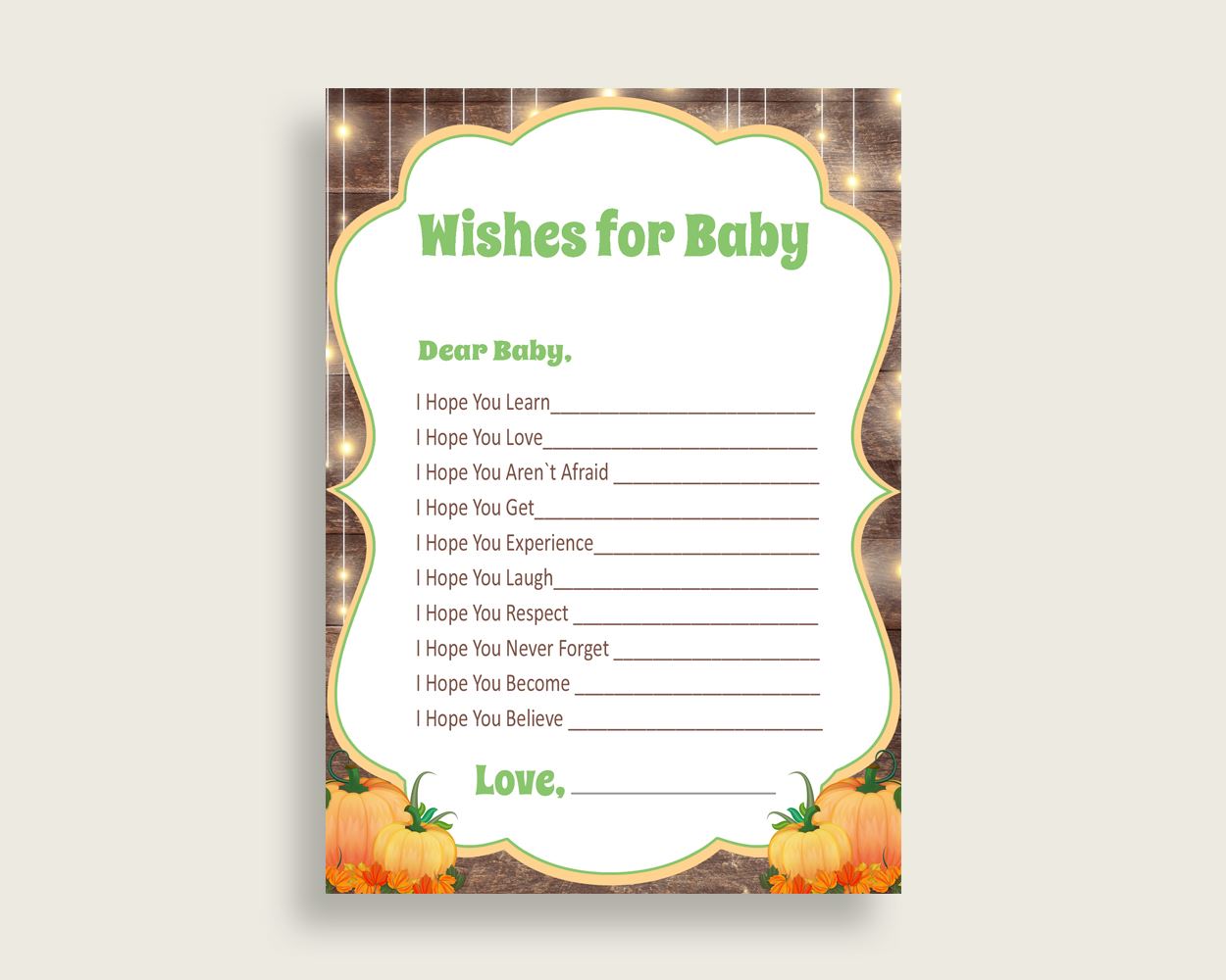 Wishes For Baby Baby Shower Wishes For Baby Autumn Baby Shower Wishes For Baby Baby Shower Autumn Wishes For Baby Brown Orange prints 0QDR3 - Digital Product