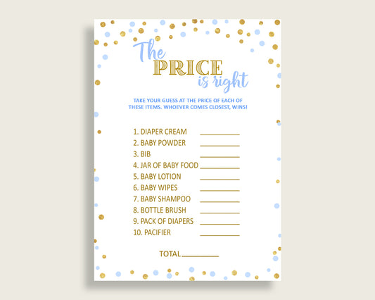 Price Is Right Baby Shower Price Is Right Confetti Baby Shower Price Is Right Blue Gold Baby Shower Confetti Price Is Right pdf jpg cb001