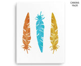 Tribal Feathers Print, Beautiful Wall Art with Frame and Canvas options available Minimalist Decor