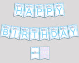 Donut Birthday Banner Donut Birthday Party Banner Blue White Happy Birthday Banner Boy 4X9CJ