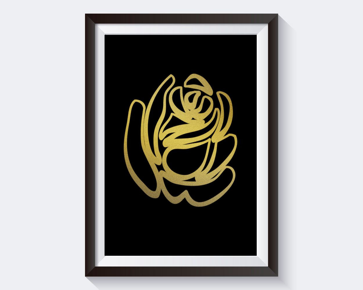 Wall Art Rose Digital Print Golden Poster Art Rose Wall Art Print Golden Fine Art Golden Fine Print Rose Wall Decor Rose Scandi Art Modern - Digital Download