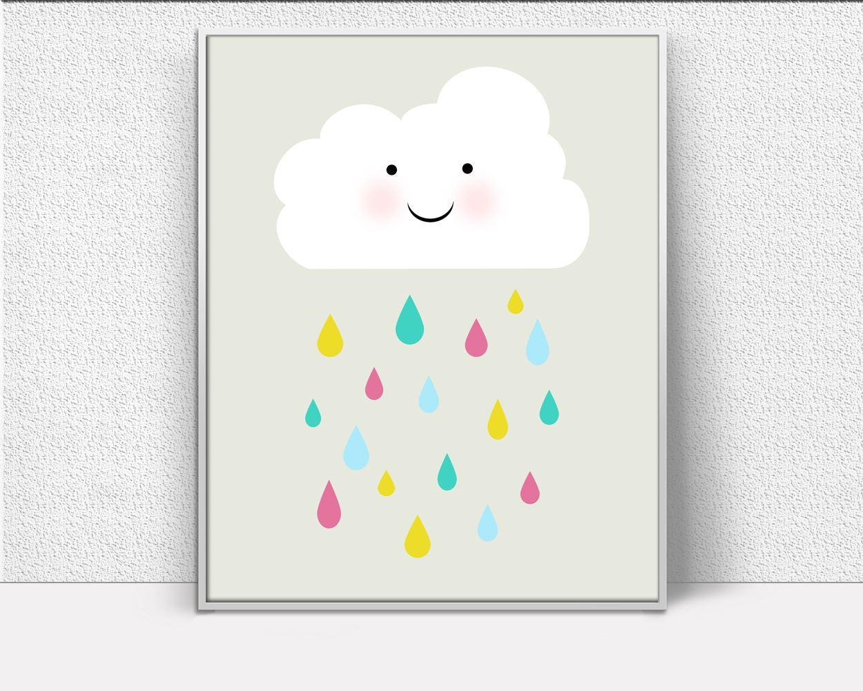 Wall Art Drops Digital Print Cloud Poster Art Drops Wall Art Print Cloud Nursery Art Cloud Nursery Print Drops Wall Decor Drops Baby Art - Digital Download