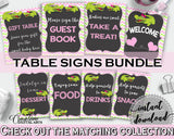 Baby shower TABLE SIGNS decoration printable with green alligator and pink color theme, instant download - ap001