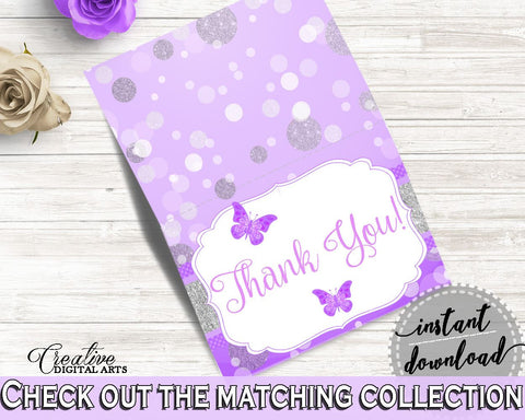 Thank You Card Baby Shower Thank You Card Butterfly Baby Shower Thank You Card Baby Shower Butterfly Thank You Card Purple Pink 7AANK - Digital Product