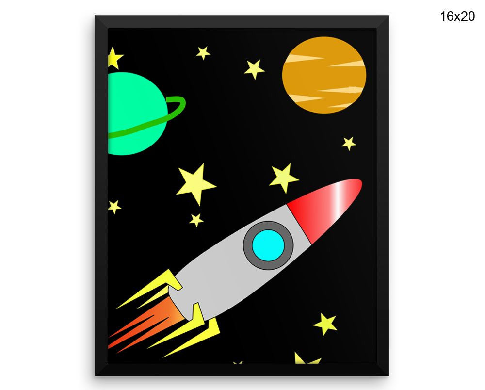 Rocket Stars Print, Beautiful Wall Art with Frame and Canvas options available Kids Room Decor