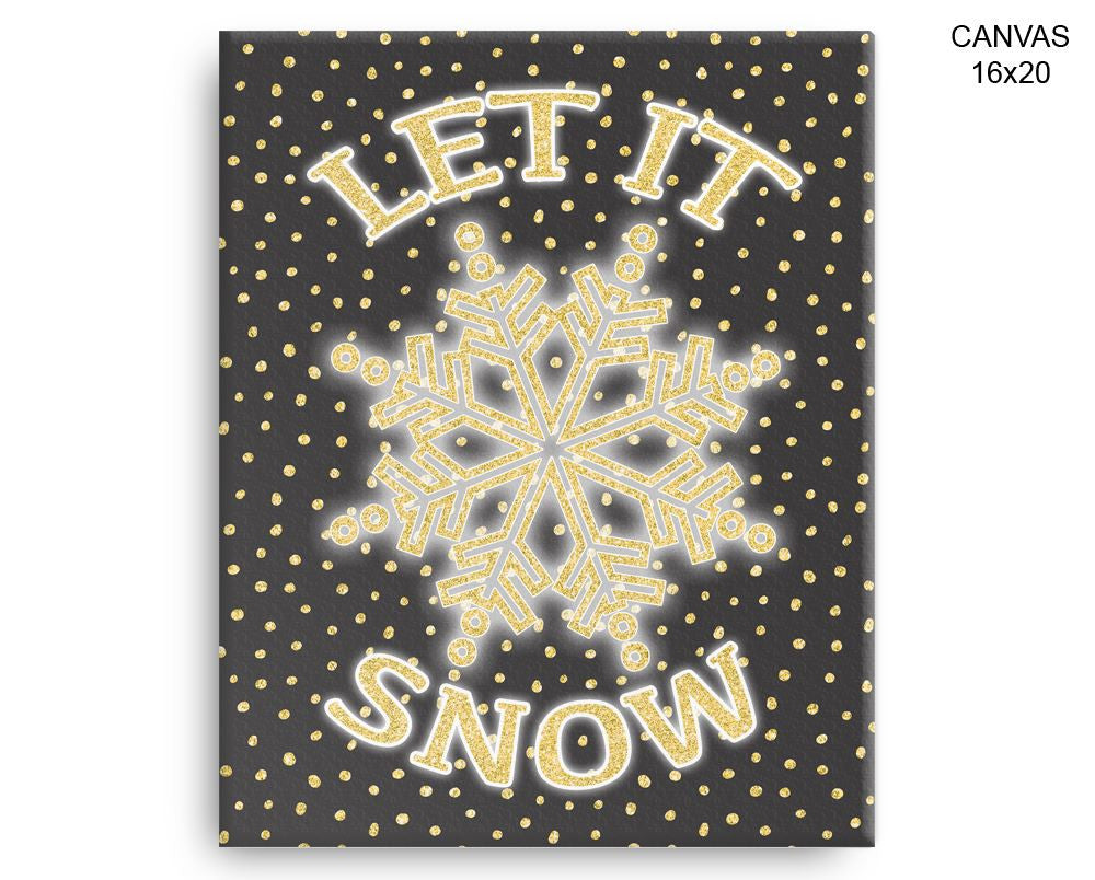 Let It Snow Print, Beautiful Wall Art with Frame and Canvas options available Winter Decor