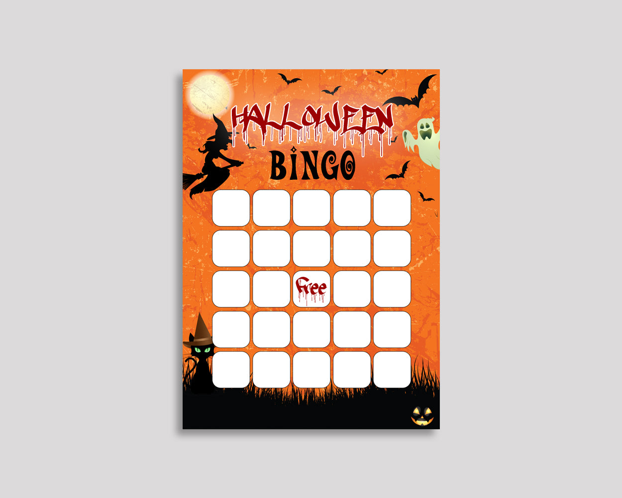 Halloween Bingo Game Cards, Halloween Birthday Game, Printable Orange Black Bingo Prefilled, Numbered Bingo 60 Cards, Bingo Boy Girl, GPF0F