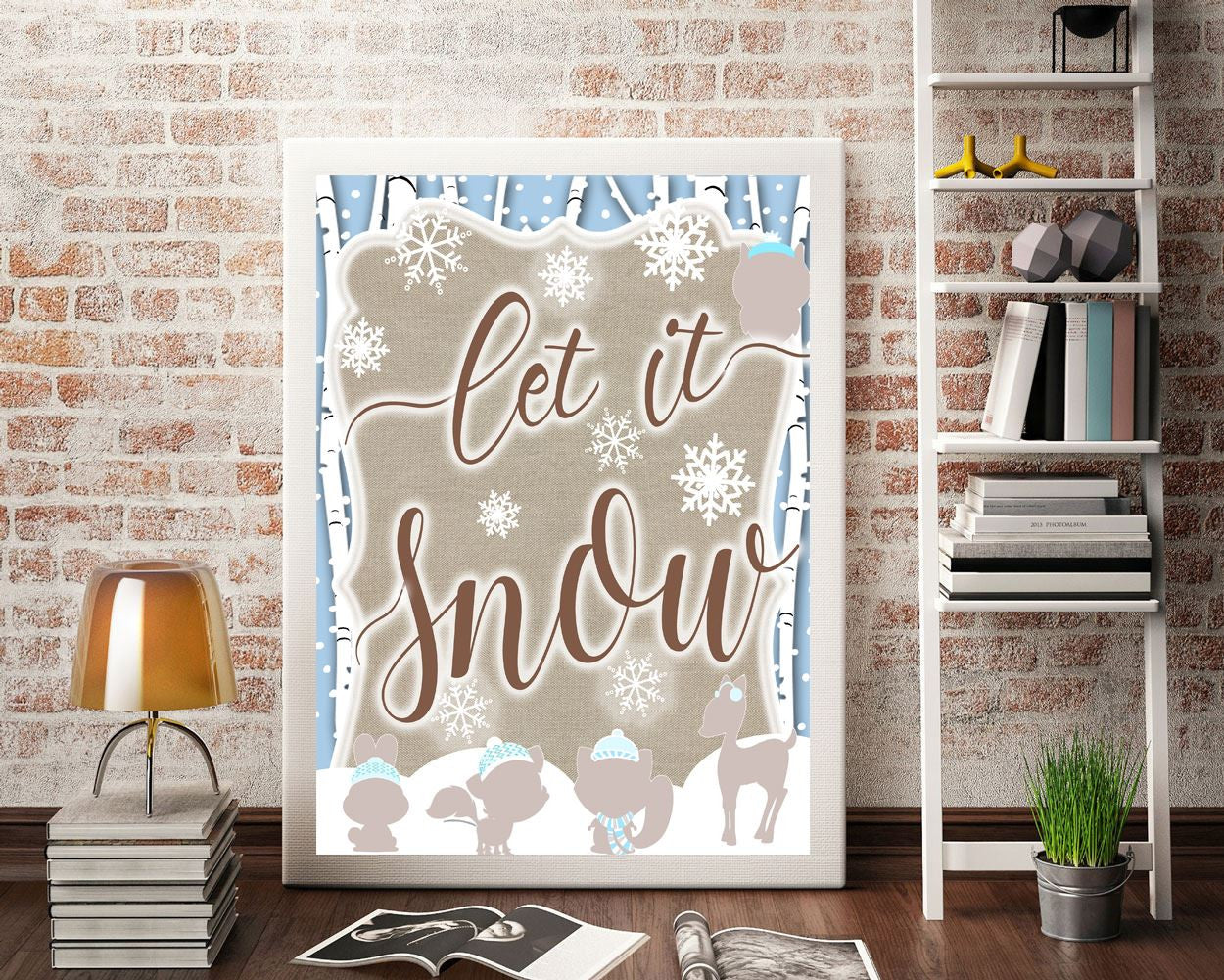 Wall Decor Let It Snow Printable Let It Snow Prints Let It Snow Sign Let It Snow Winter Art Let It Snow Winter Print Let It Snow Printable - Digital Download