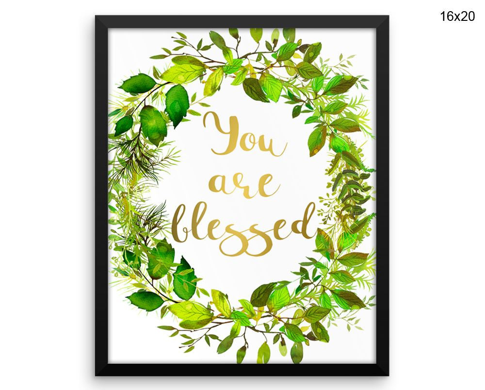 You Are Blessed Print, Beautiful Wall Art with Frame and Canvas options available Nursery Decor