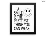 Smile Smiley Print, Beautiful Wall Art with Frame and Canvas options available Dentist Decor