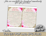 Roses On Wood Bridal Shower Mad Libs Game in Pink And Beige, adjective, trending shower, printable files, shower celebration, prints - B9MAI - Digital Product