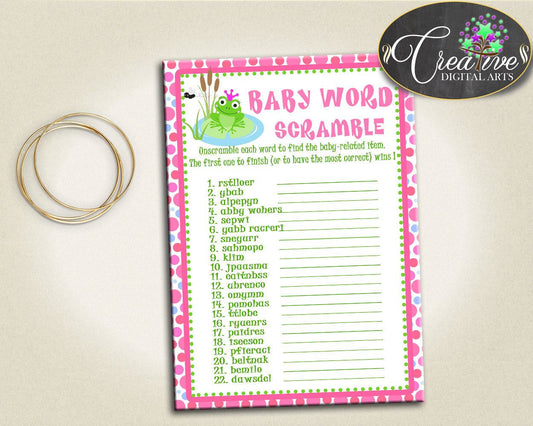 Baby Shower Froggy Shower Frog Theme Mishmash Mixed Up Words WORD SCRAMBLE, Party Planning, Prints, Digital Download - bsf01 - Digital Product